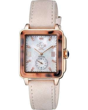 Gv2 Bari Tortoise Swiss Quartz Diamond Leather Strap Watch, 30Mm X 34Mm - Natural