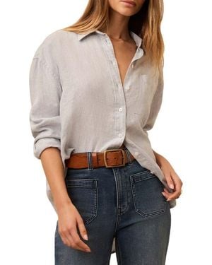 Faherty Laguna Linen Button-Up Shirt - Gray