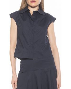 Alexia Admor Juniper Button-Up Shirt - Blue