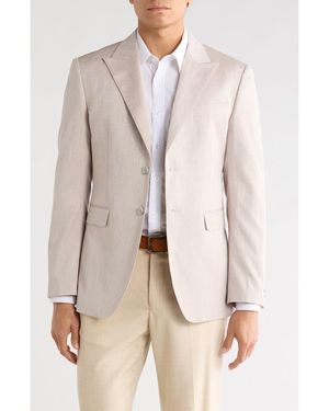Tahari Slim Fit Textured Blazer - Natural