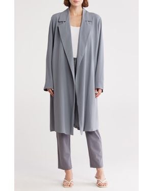 Eileen Fisher Silk Trench Coat - Gray