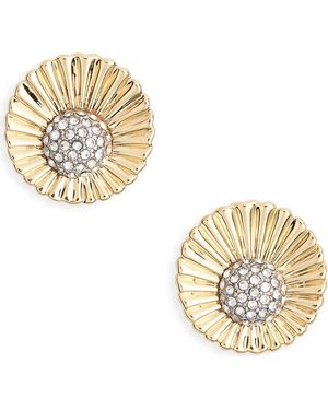 Nordstrom Rack Cubic Zirconia Fluted Stud Earrings - Metallic