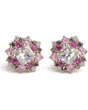 Best Silver Cubic Zirconia Stud Earrings - Pink