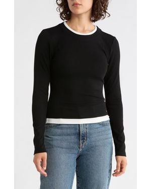 Lush Long Sleeve Layering Top - Black