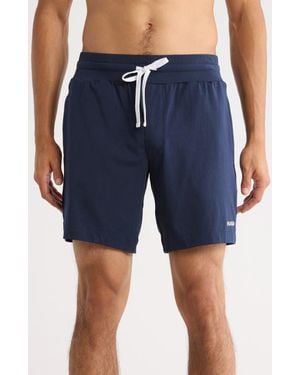 BOSS Dave Stretch Cotton Sleep Shorts - Blue