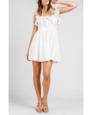 Beivy Eyelet Lawn Short Dress - White