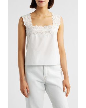 FRAME The Eyelet Tank - White