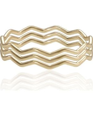 Ettika Zig Zag Bangle Set - Metallic