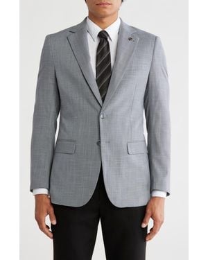 Tahari Slim Fit Sharkskin Blazer - Gray