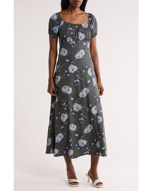 Loveappella Ruched Midi Dress - Black