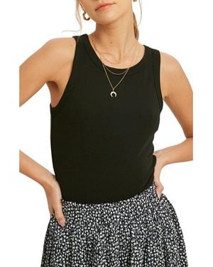 Wishlist Rib Knit Tank Bodysuit - Black