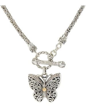 Samuel B. Butterfly Pendant Toggle Necklace - Metallic