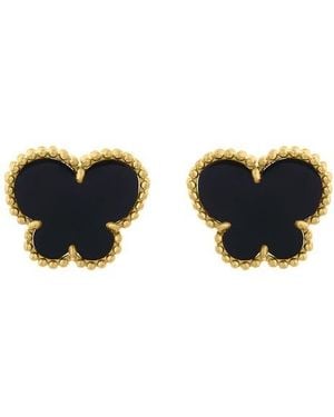 Effy Onyx Clover Stud Earrings - Black