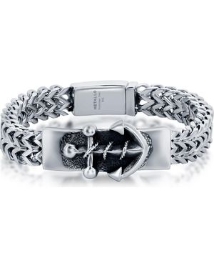 Metallo Anchor Id Franco Chain Bracelet - Metallic