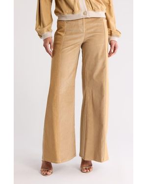 Twp Contrast Panel Wide-Leg Cotton Pants - Natural