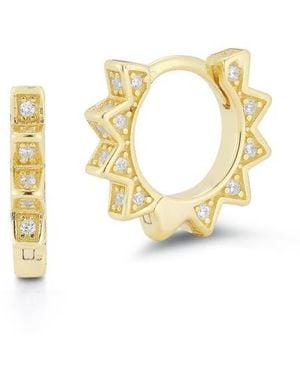 Glaze Jewelry Spike Huggie Hoop Earrings - Metallic