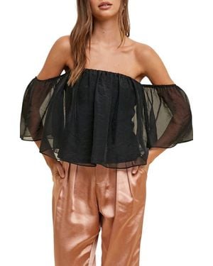 Wishlist Off The Shoulder Organza Top - Black