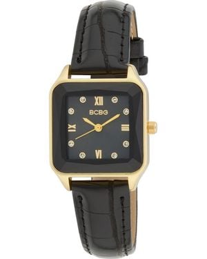 BCBGMAXAZRIA Prism Faux Leather Strap Watch, 27Mm - Gray