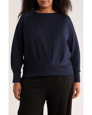 Catherine Malandrino Long Sleeve Scuba Knit Top - Blue