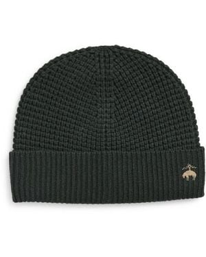 Brooks Brothers Wool & Cashmere Waffle Knit Beanie - Black
