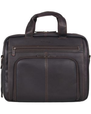 Kenneth Cole Leather Briefcase - Black