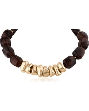 Jardin Marbled Resin And Goldtone Nugget Necklace - Metallic