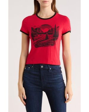 Alice + Olivia Onie Baby Ringer Graphic T-Shirt - Red