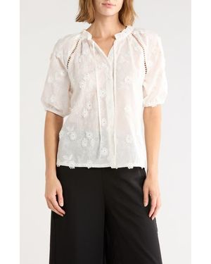 Forgotten Grace Cotton Peasant Top - White