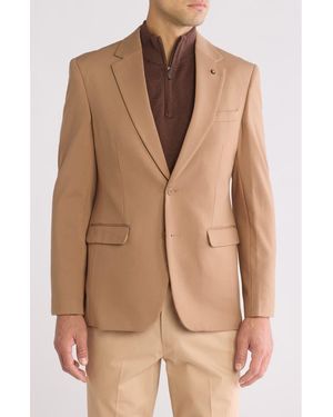 T.R. Premium Slim Fit Knit Blazer - Brown
