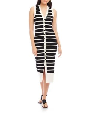 Fifteen Twenty Jenna Stripe Sleeveless Sweater Dress - Black