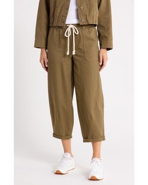 Democracy Tie Waist Barrel Pants - Green