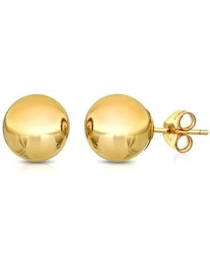 Best Silver 14K 8Mm High Polish Ball Stud Earrings - Metallic