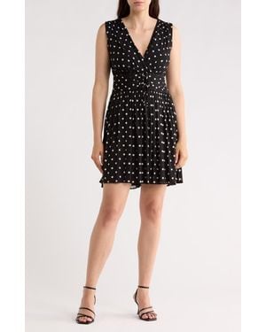 DKNY Sleeveless Fit & Flare Dress - Black