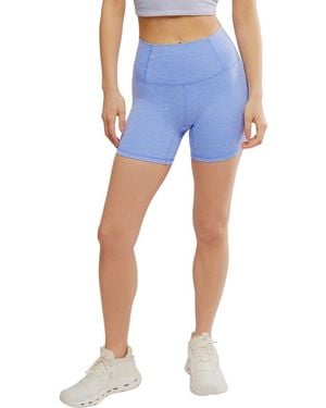 Free People Fp Movement Never Better Heathered Bike Shorts - Blue