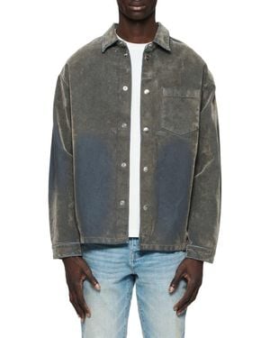 Purple Brand Ombré Denim Shirt Jacket - Gray