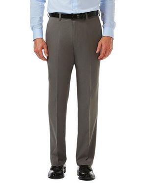 Haggar Cool 18 Pro Classic Fit Flat Front Pant - Gray