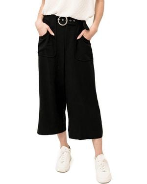 Gibsonlook Belted Crop Wide Leg Pants - Black