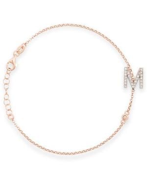 Meshmerise Diamond Initial Bezel Bracelet - White
