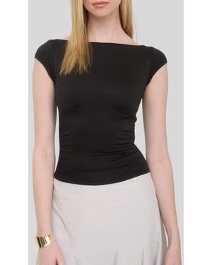 Blu Pepper Boat Neck Top - Black