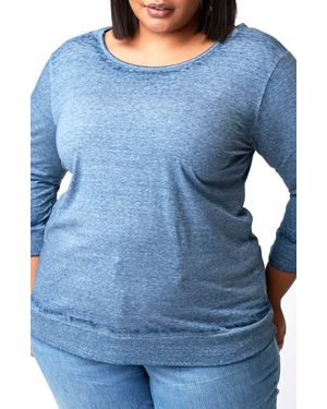 Threads For Thought Selena Long Sleeve Burnout Tunic Top - Blue