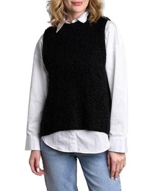 Saachi Buttoned Sweater Vest - Black