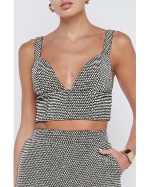 L'Agence Castalia Cotton Blend Crop Top - Gray