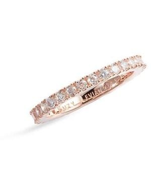 Suzy Levian 14K Plated Sterling Cubic Zirconia Stackable Band Ring - White