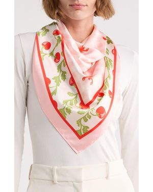 Steve Madden Tomato & Lobster Print Square Scarf - Pink