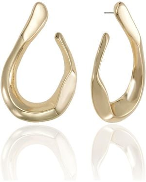 Ettika Curved Statement Hoop Earrings - Metallic