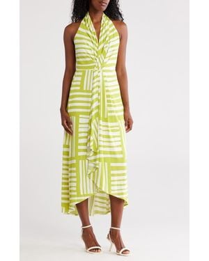 Calvin Klein Knot Front Maxi Dress - Metallic
