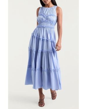 Cinq À Sept Sirrina Ruffle Tiered Dress - Blue