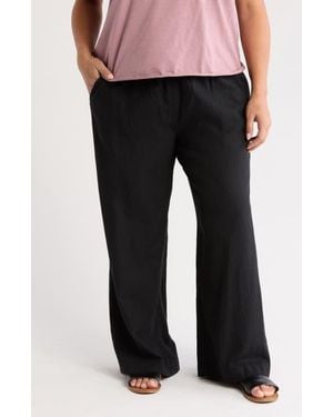 Caslon Linen Blend Drawstring Pants - Black