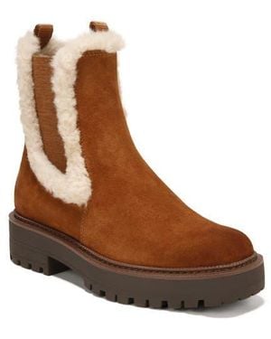 Sam Edelman Laguna Faux Fur Trim Platform Chelsea Boot - Brown
