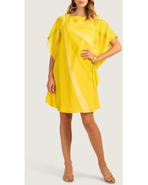 Trina Turk Global Burst Print Silk Dress - Yellow